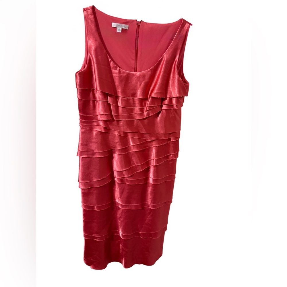 London Times Coral Satin Dress